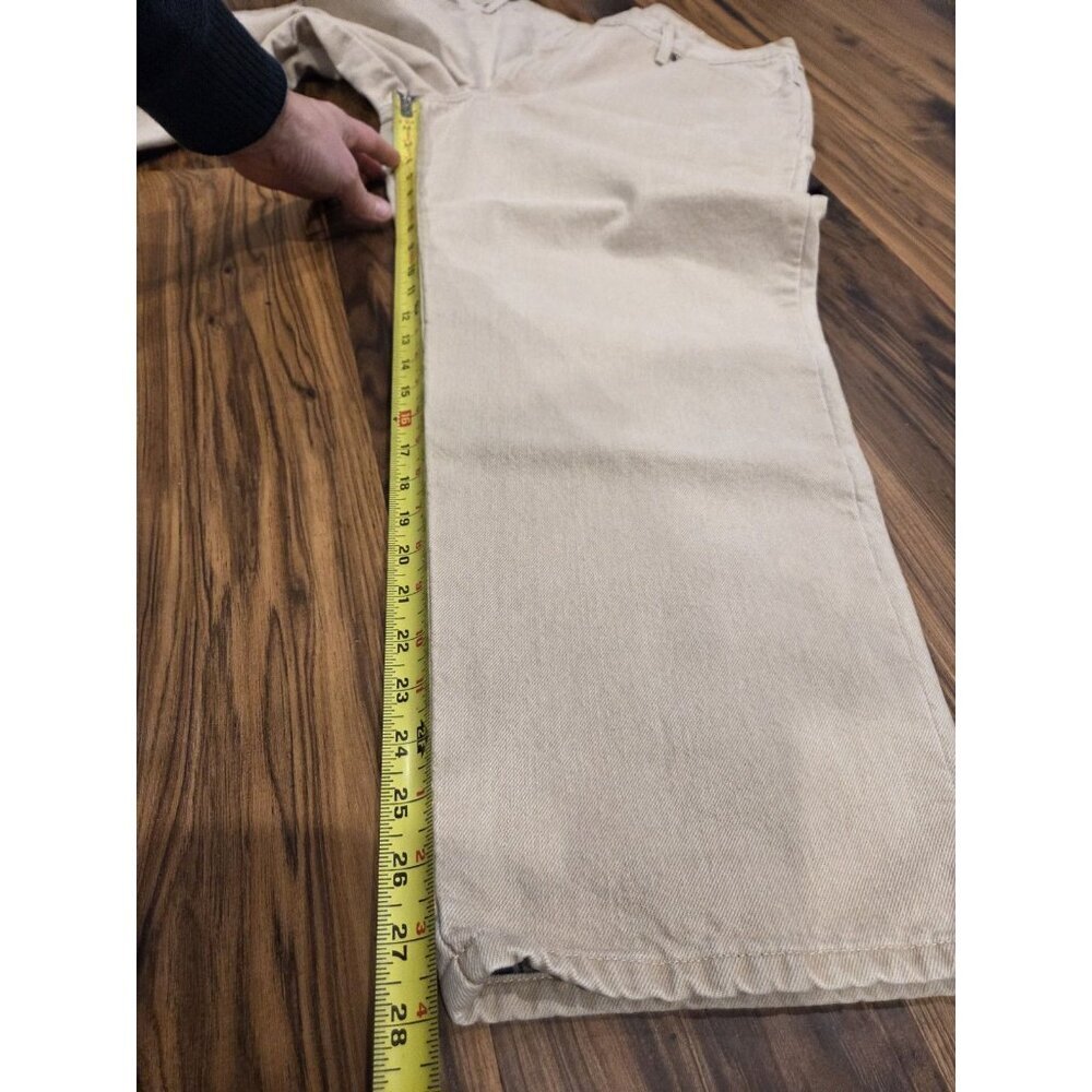 L.L.Bean Tan Flannel Lined Jeans Mens 42x29 Khaki Classic Fit Workwear Outdoor - Picture 13 of 14